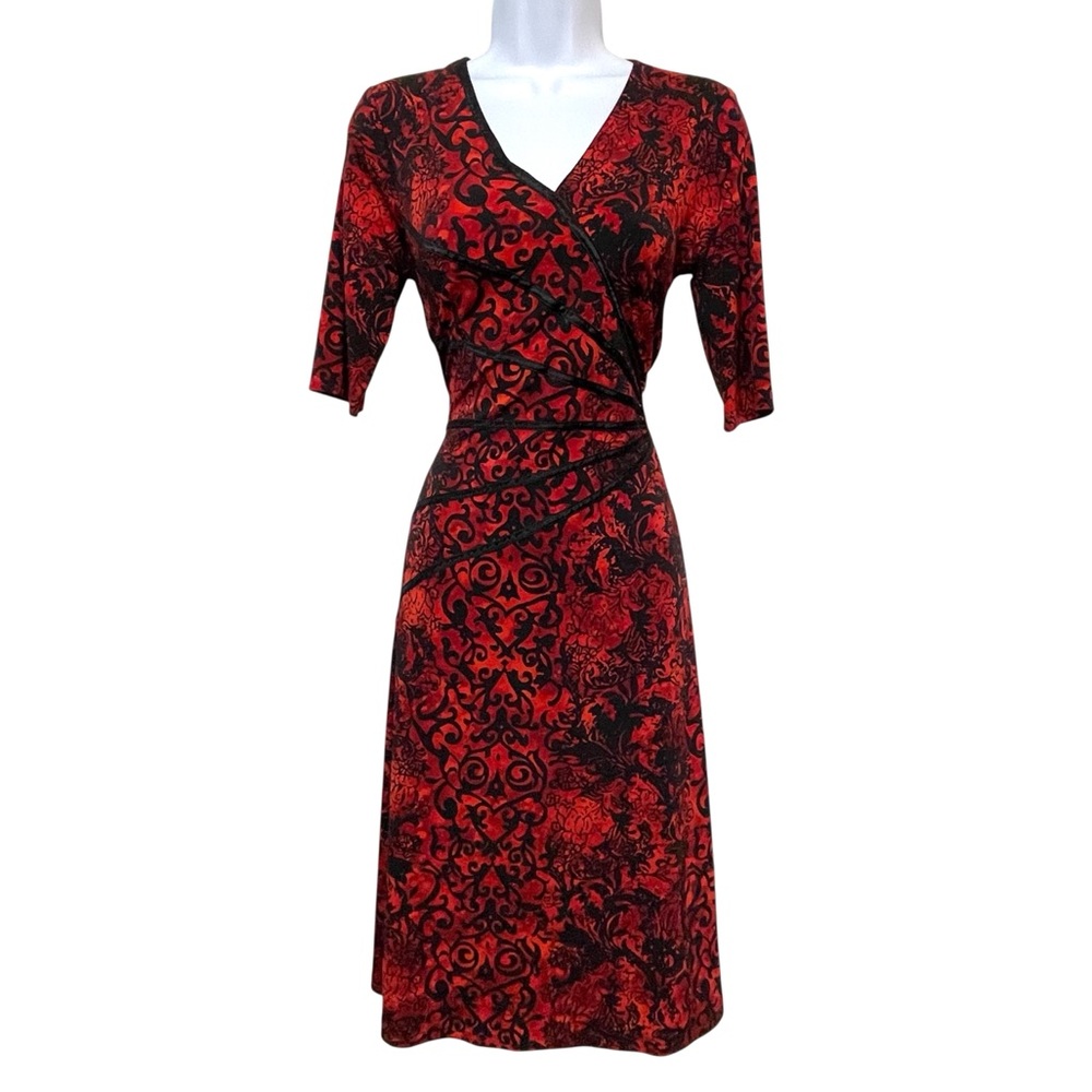 Elegant Red and Black Dress